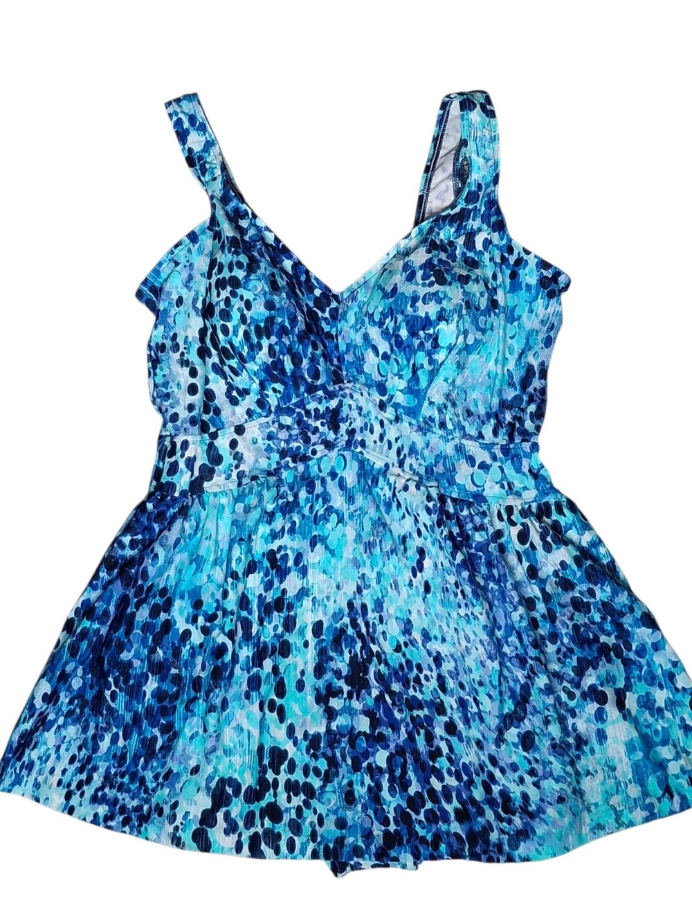 Azul by Maxine of Hollywood Swimsuit Swim Dress Lycra Xtra Life Pool Blue 18W